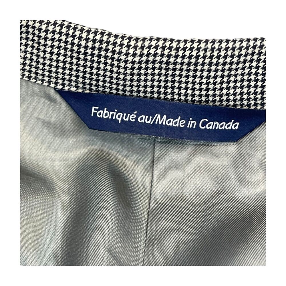 Hickey Freeman Addison Sport Coat Men's 42 X 35 Black White Houndstooth Classic - Picture 5 of 9